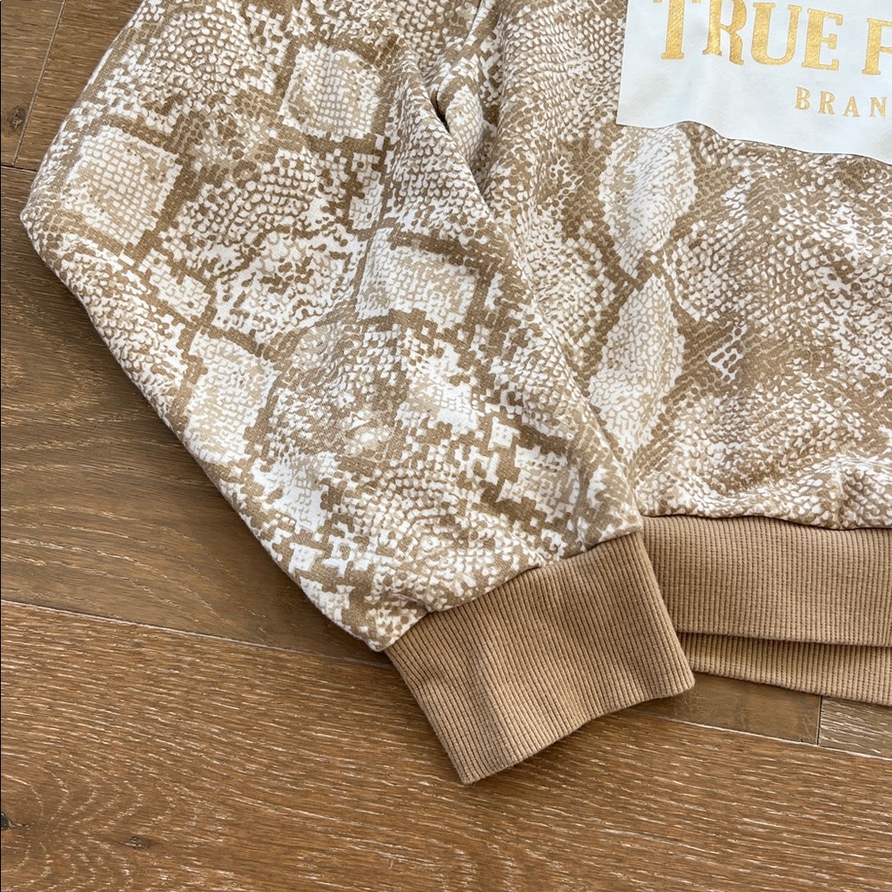 True Religion Python Shrunken Beige Snake Print S… - image 6